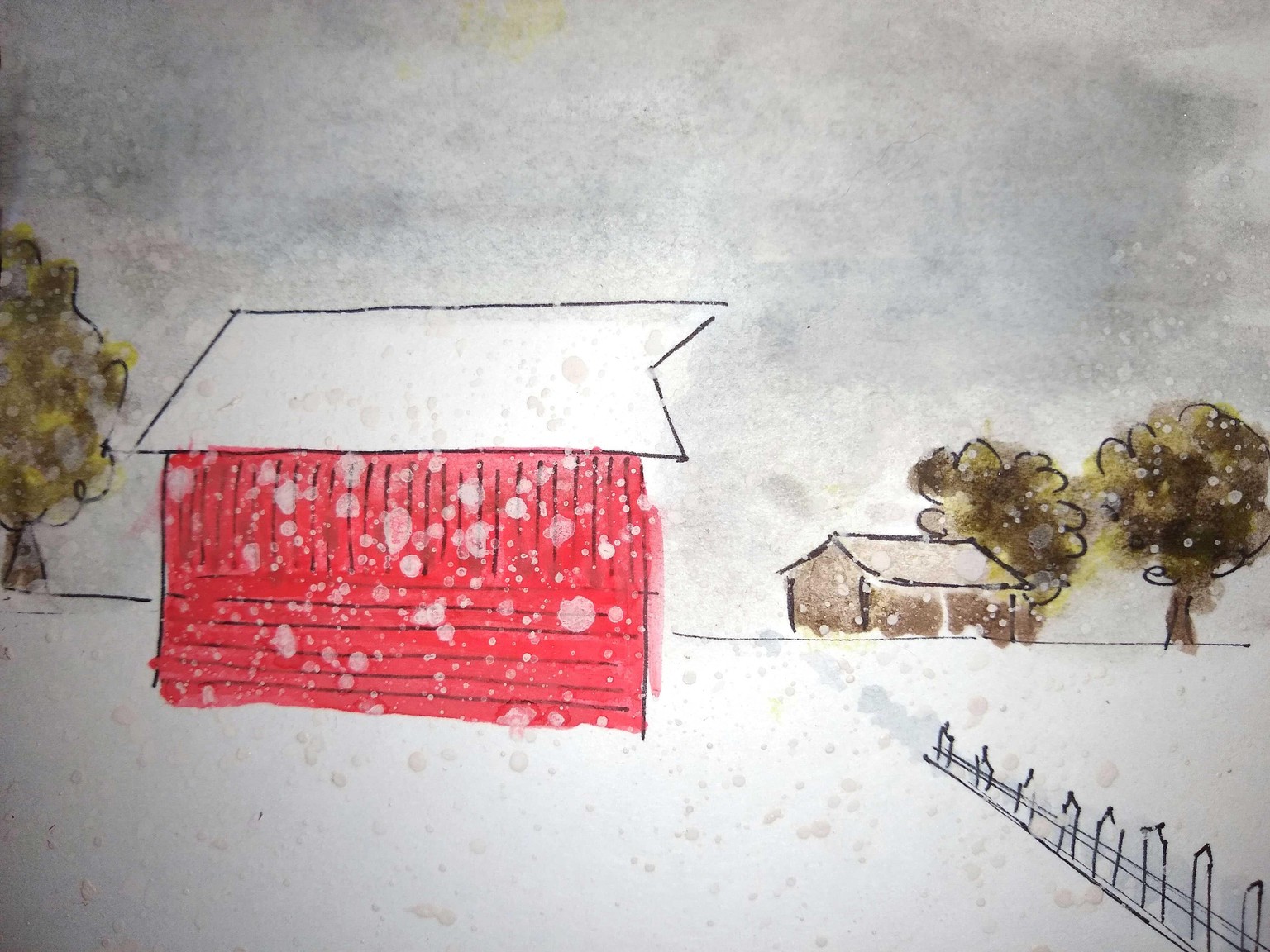 inking with color twist - barn - image 1 - student project