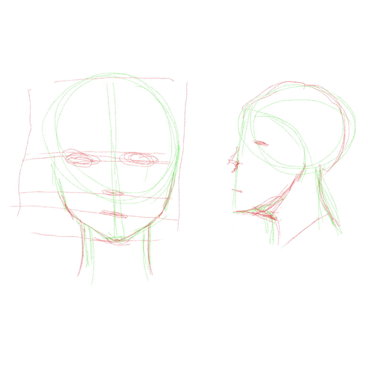 Sketches face structure - image 3 - student project