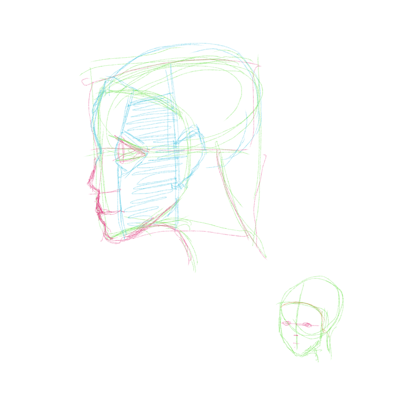 Sketches face structure - image 2 - student project