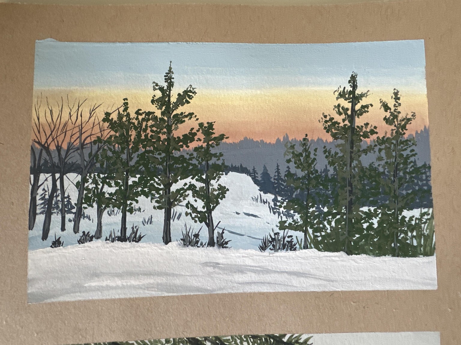 Winter landscapes-Gouache - image 3 - student project