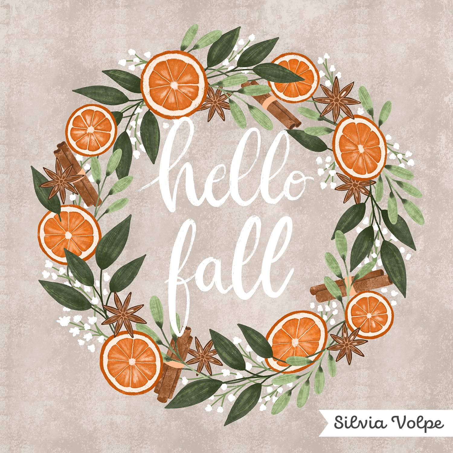 Hello Fall Wreath Illustration - image 1 - student project