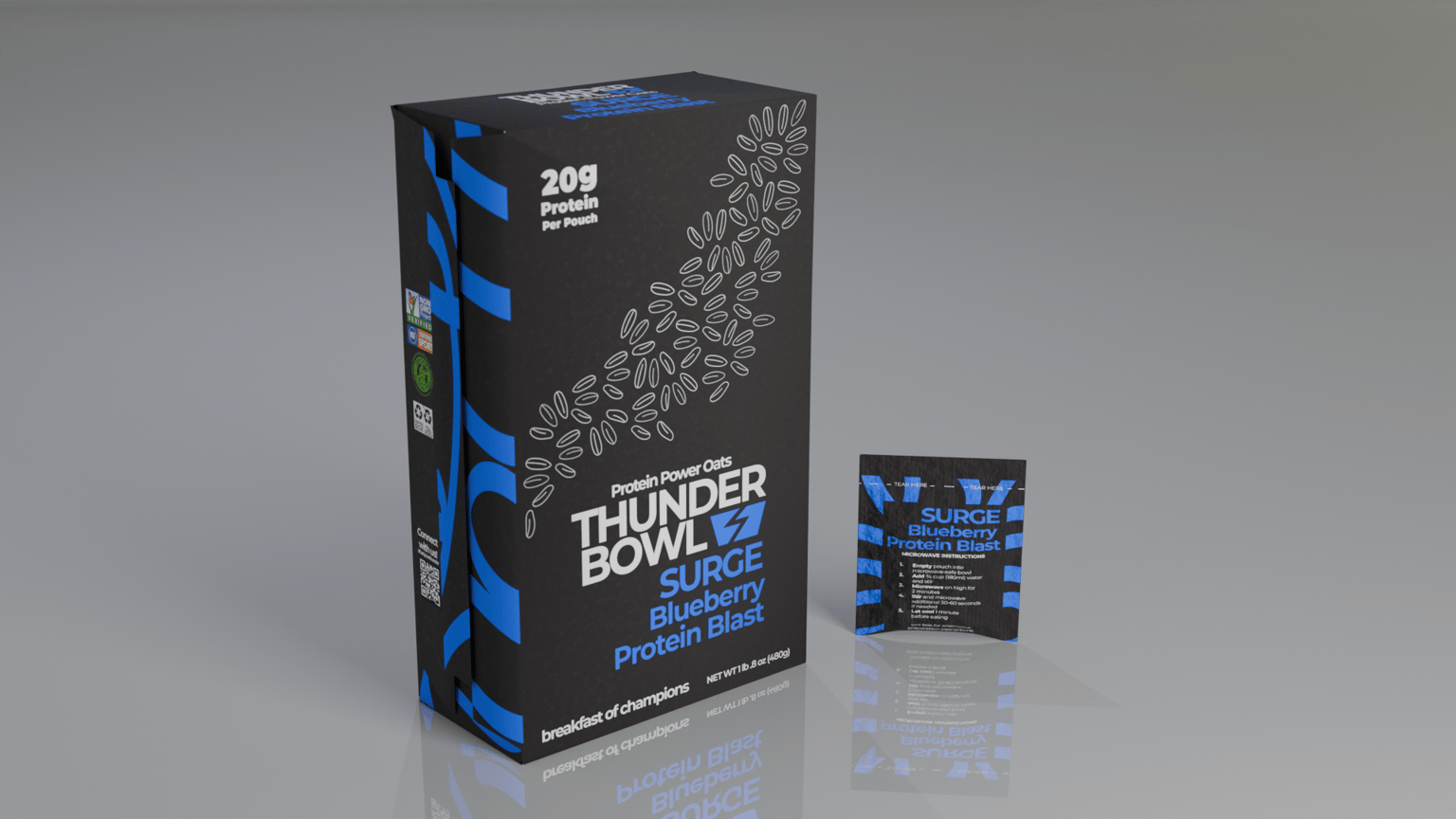 Thunder Bowl: Premium Protein Oatmeal Brand & Packaging Design - image 4 - student project
