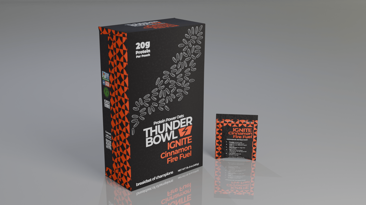 Thunder Bowl: Premium Protein Oatmeal Brand & Packaging Design - image 2 - student project