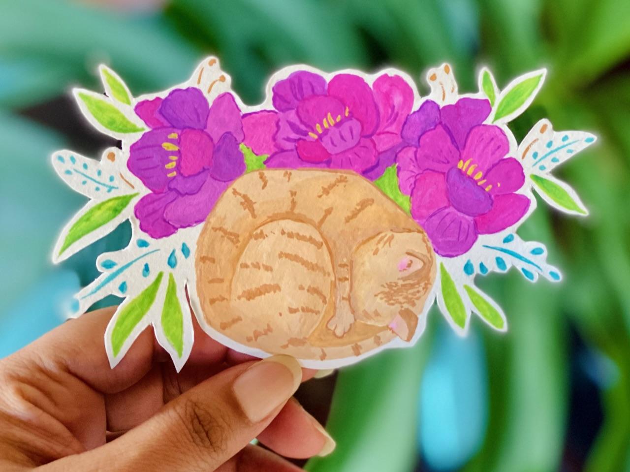 Ginger and flowers- Gouache 3 ways - image 1 - student project