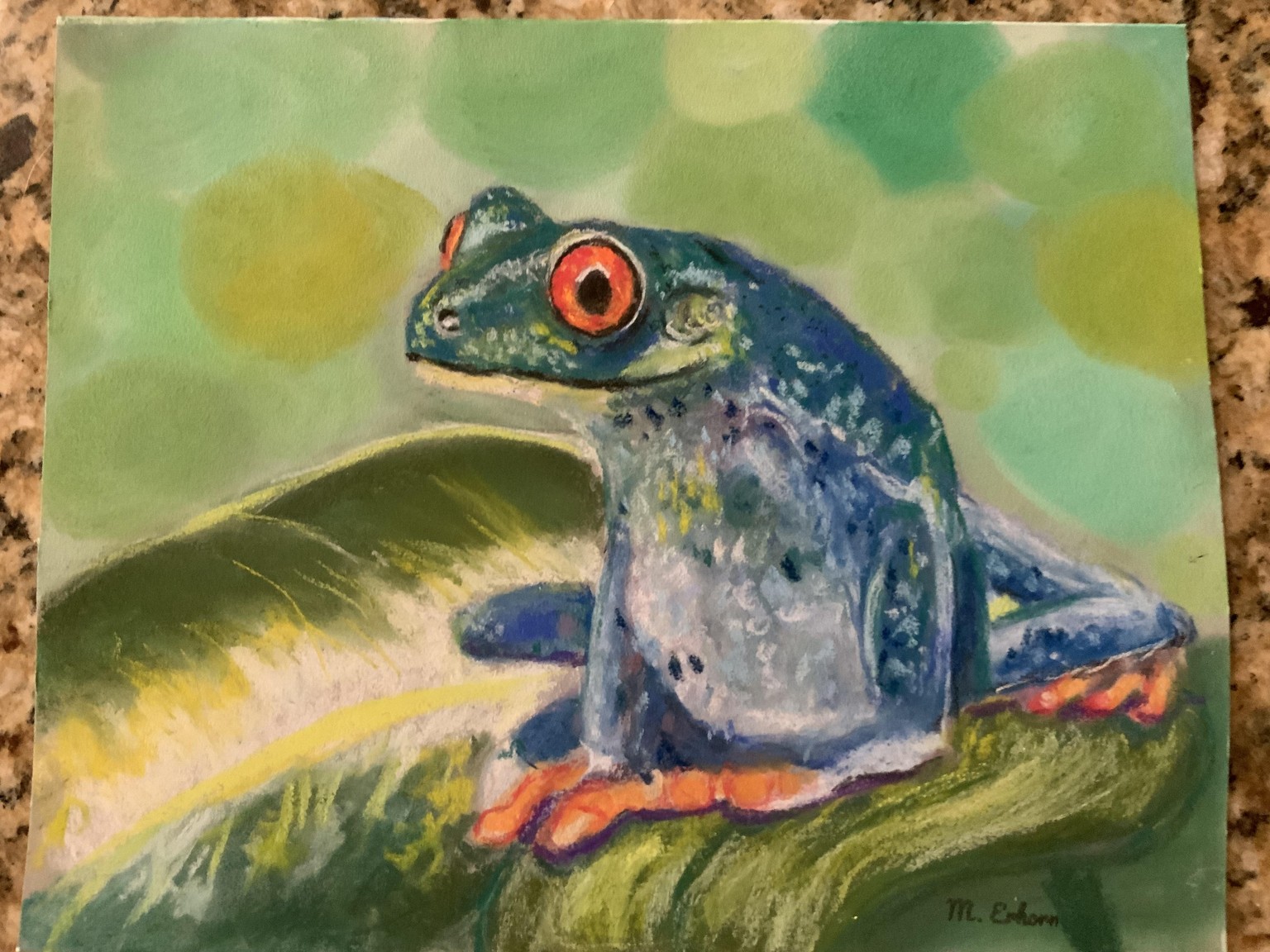 Collection of frogs done in pastels. - image 2 - student project
