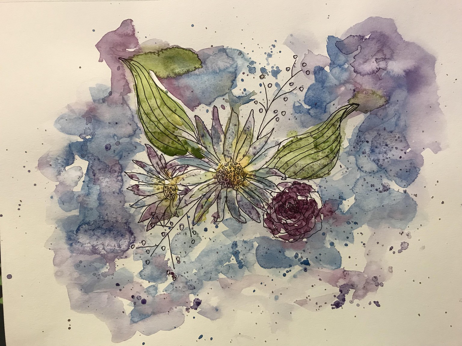 Watercolor florals - image 1 - student project