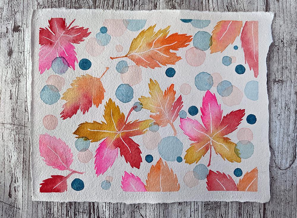 Watercolour Autumn Leaves - image 1 - student project