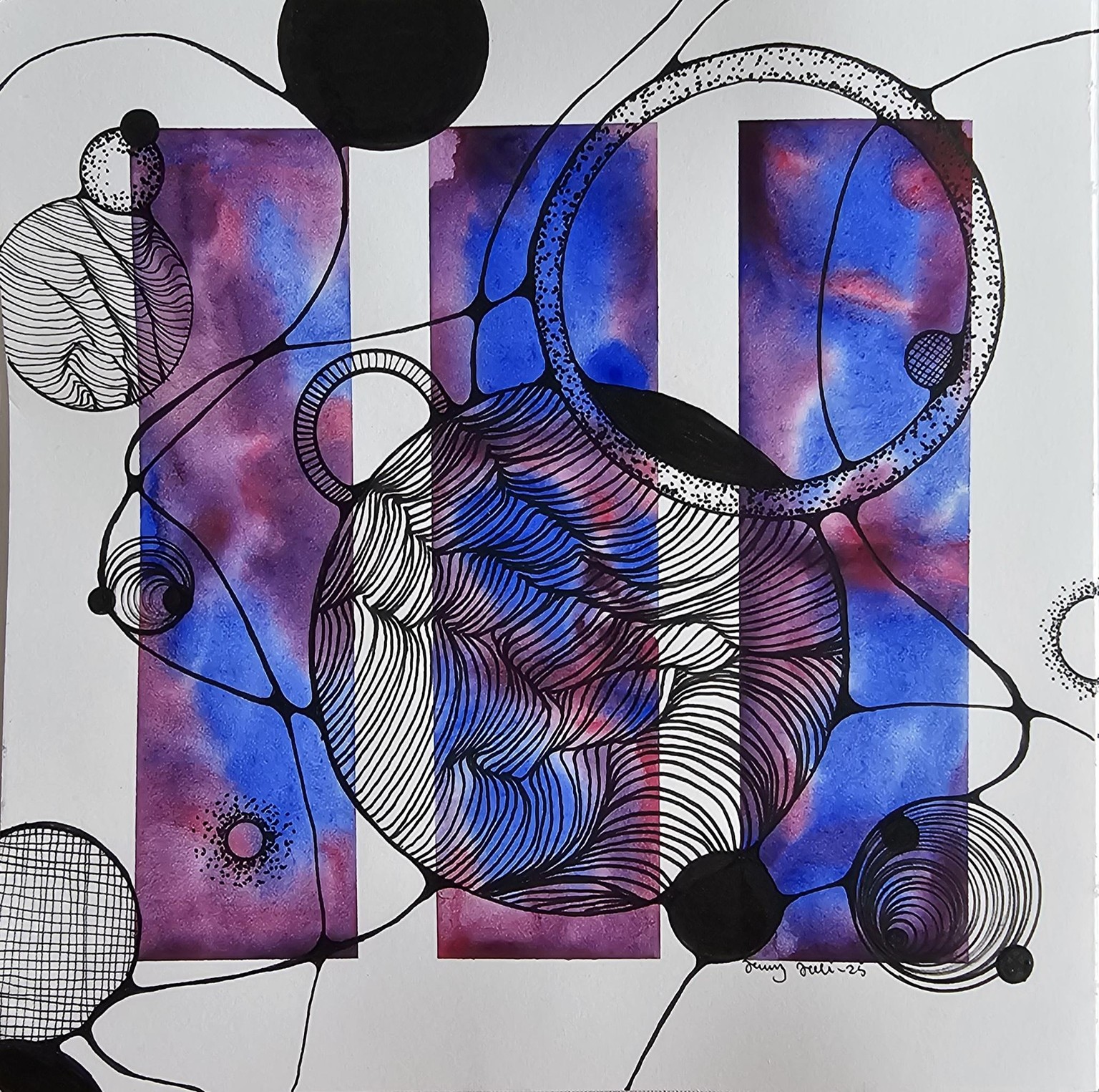 Abstract watercolor p5 - image 3 - student project