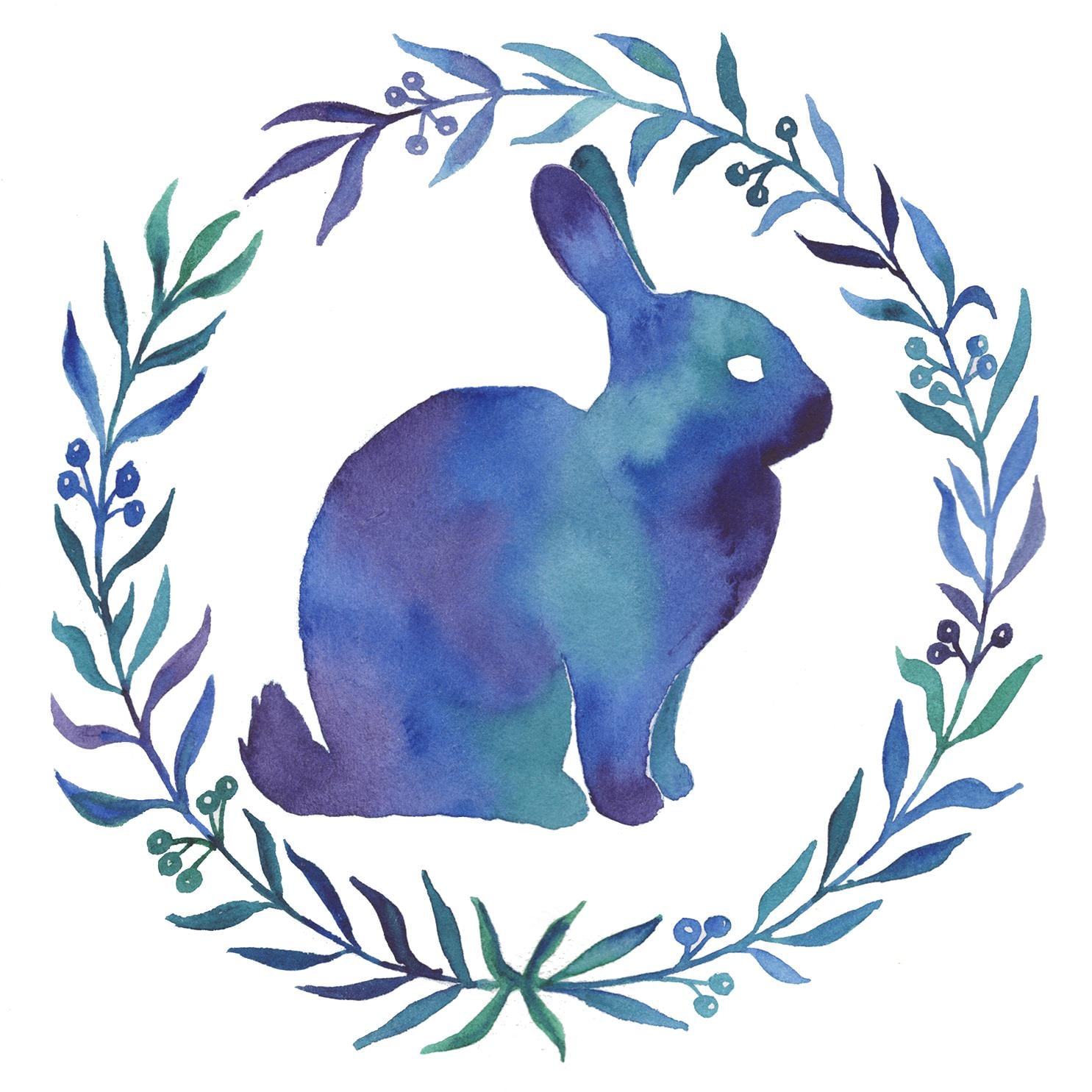 Watercolor Rabbit Silhouette - image 1 - student project