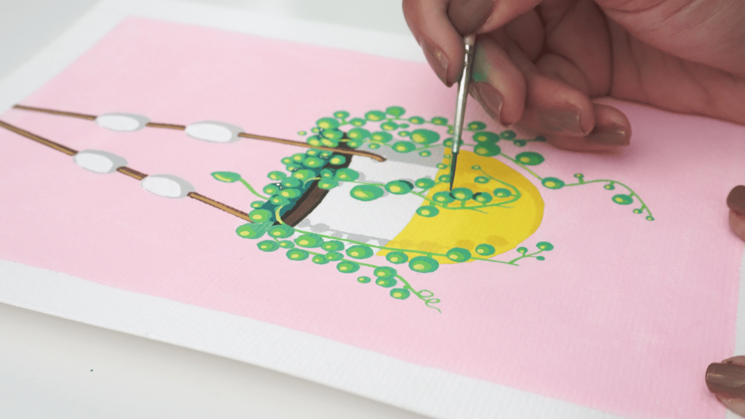String of Pearls Illustration : Acrylic Gouache on Paper - image 8 - student project