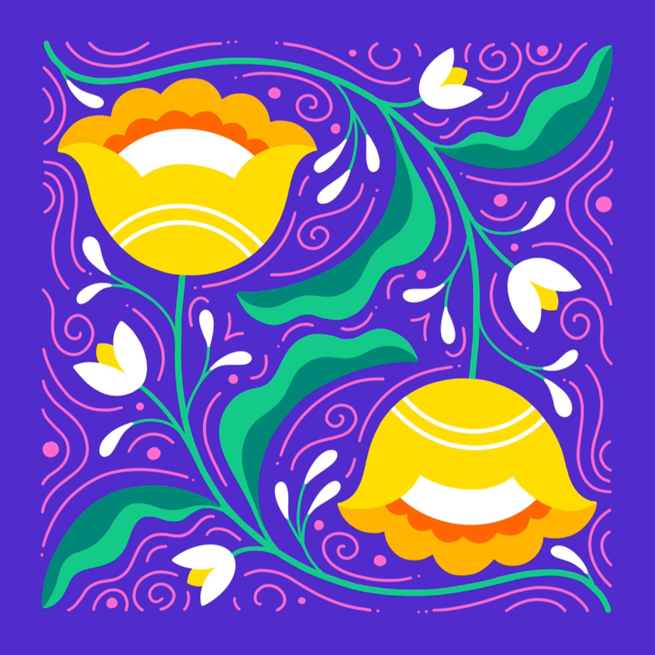 Floral Illustration Using Procreate Symmetry - image 1 - student project