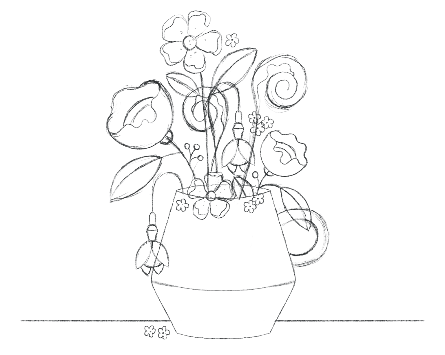 Illustrating A Botanical Composition: Florals In A Cup - image 11 - student project