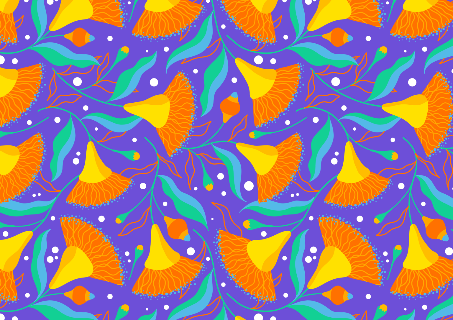 Gumnut Flower: Seamless Repeat Pattern On Procreate - image 4 - student project