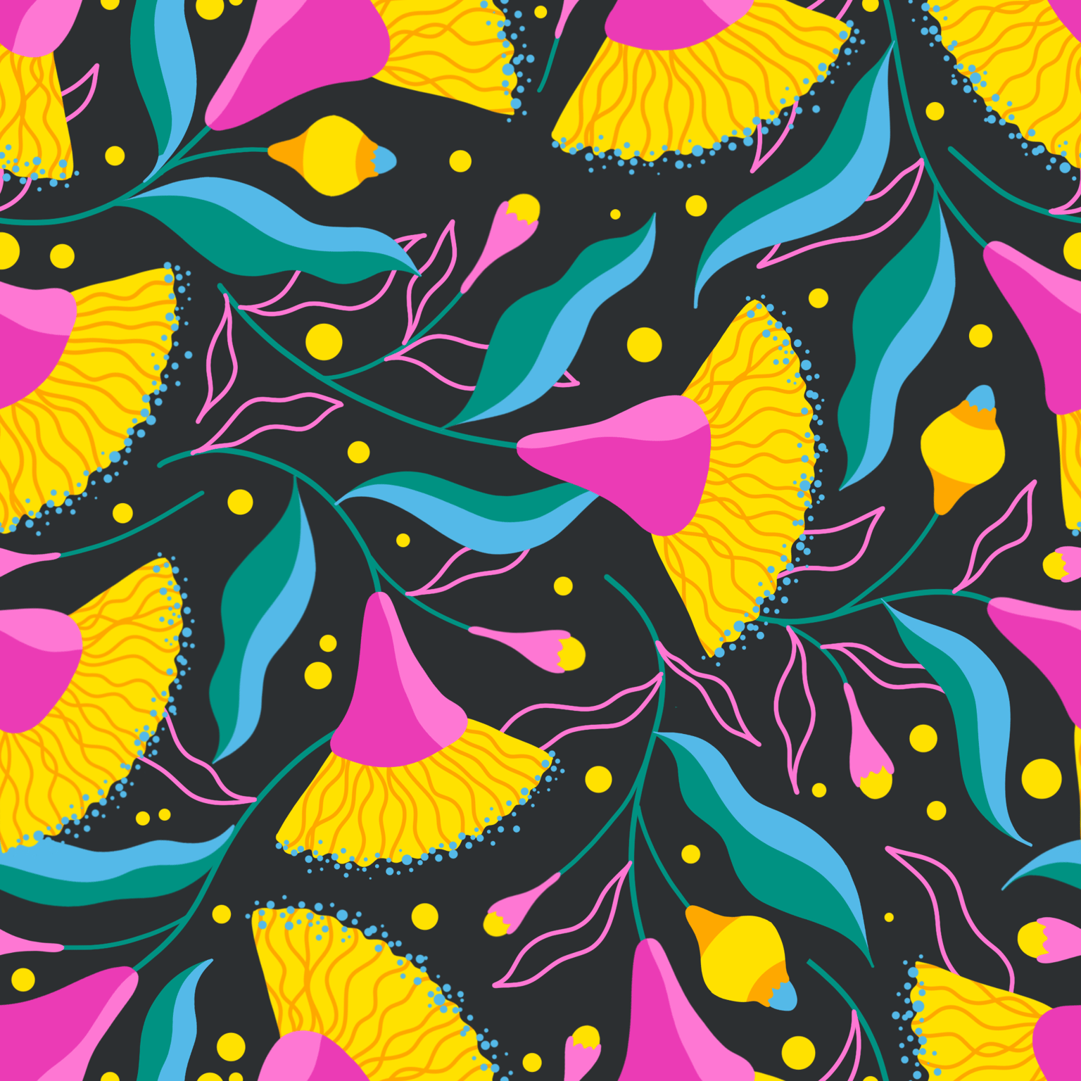 Gumnut Flower: Seamless Repeat Pattern On Procreate - image 2 - student project