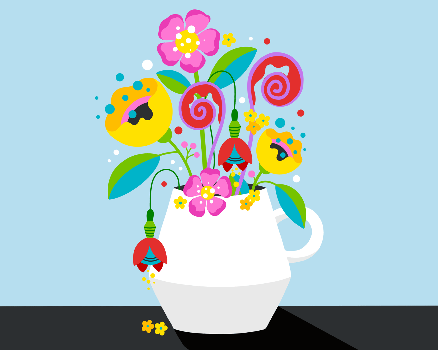 Illustrating A Botanical Composition: Florals In A Cup - image 12 - student project