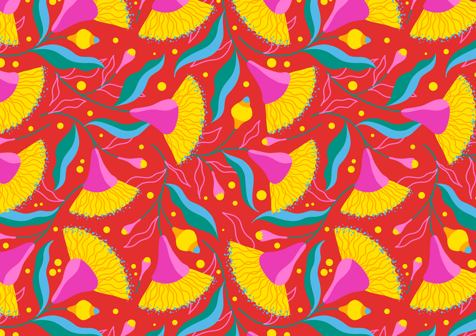 Gumnut Flower: Seamless Repeat Pattern On Procreate - image 6 - student project