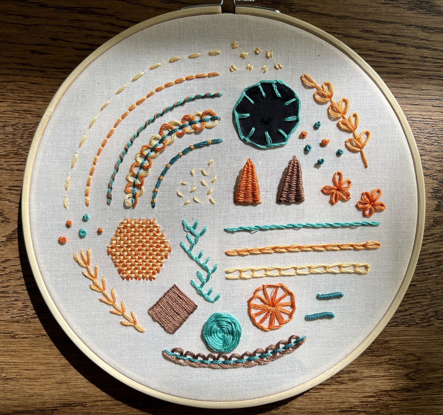 Embroidery stitch sampler - image 1 - student project