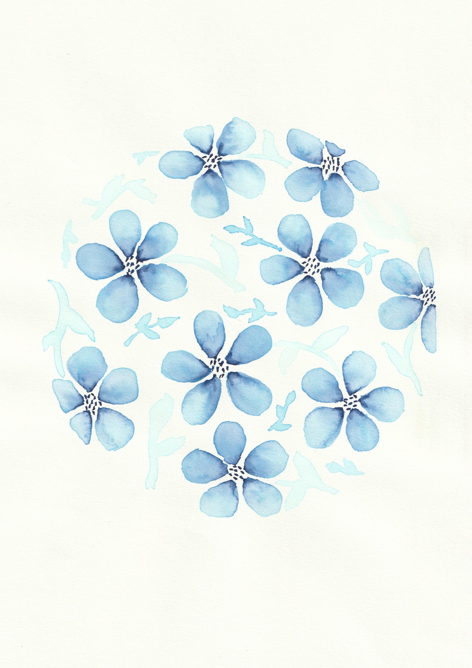 Watercolor brush pen flowers - image 1 - student project