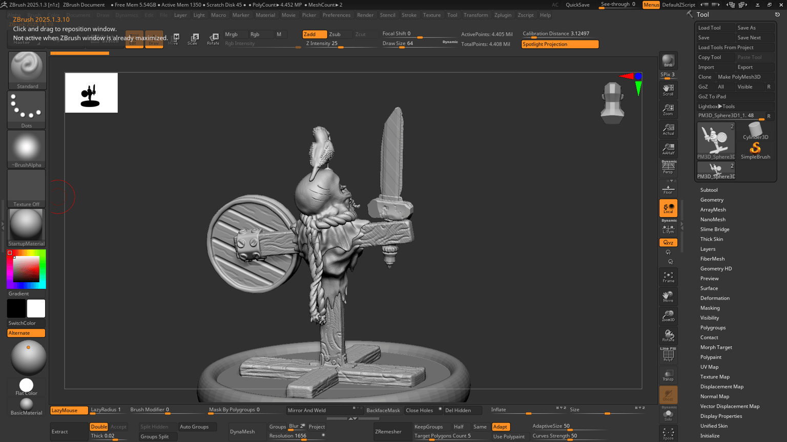 Zbrush 3D printable mesh - image 2 - student project
