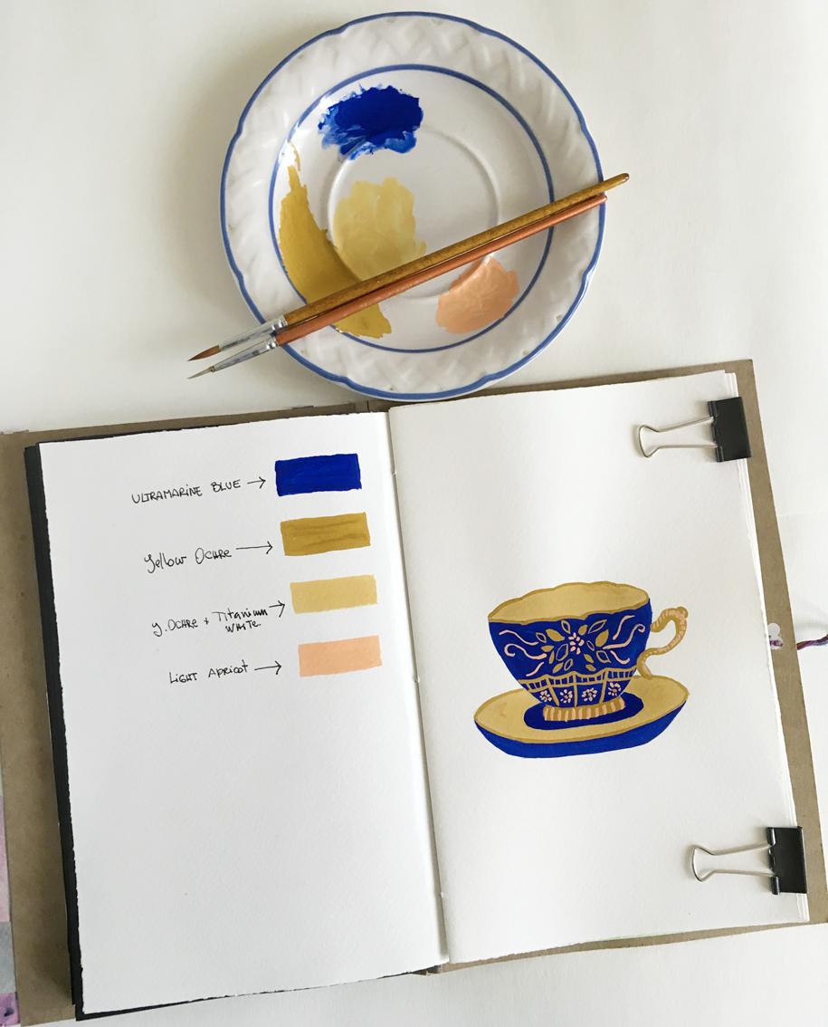 Gouache teacup - image 1 - student project