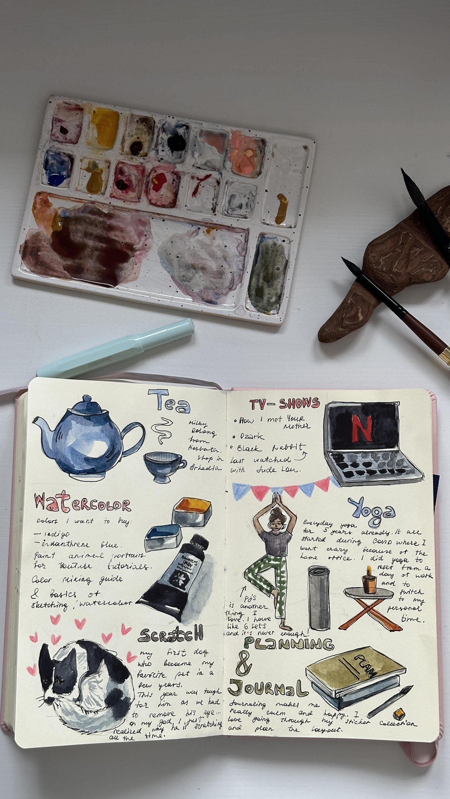 Sketchbook spread with the thing I love - image 1 - student project
