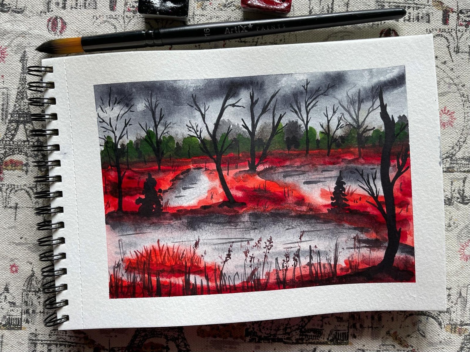 Dreamy Landscape with Watercolors - image 1 - student project