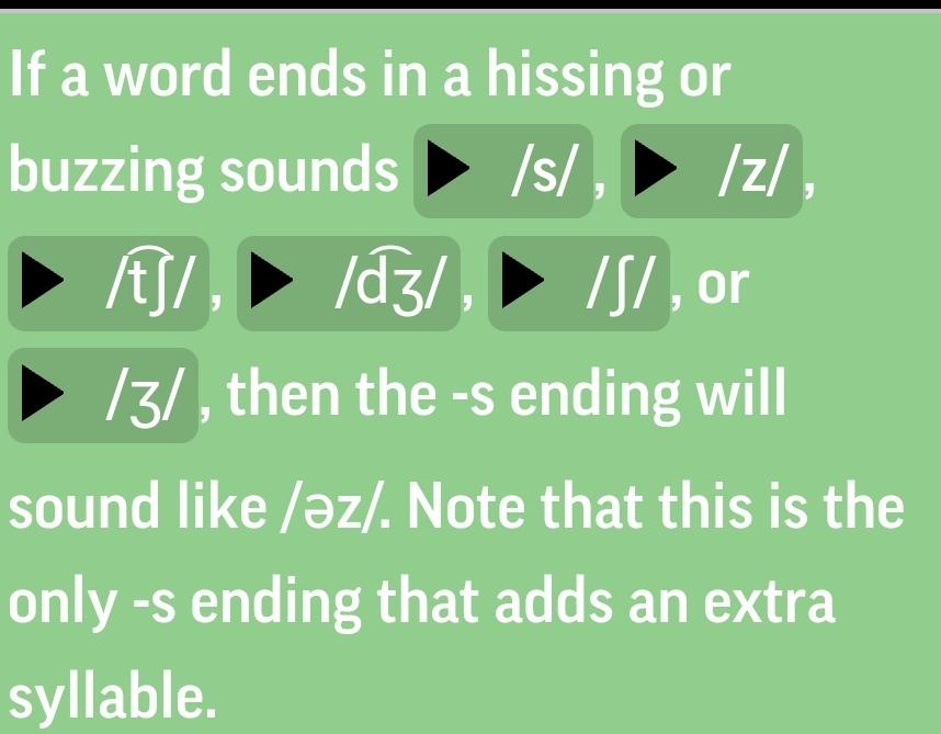 Pronunciation of S endings - image 2 - student project