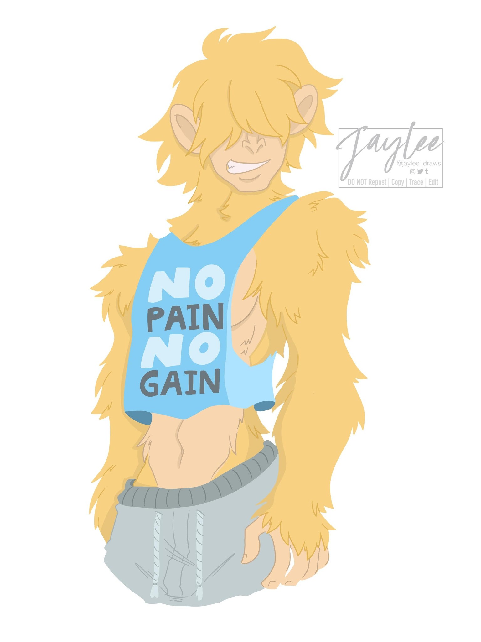 Muscle Monkey OC - Colorless Lineart Practice - image 1 - student project
