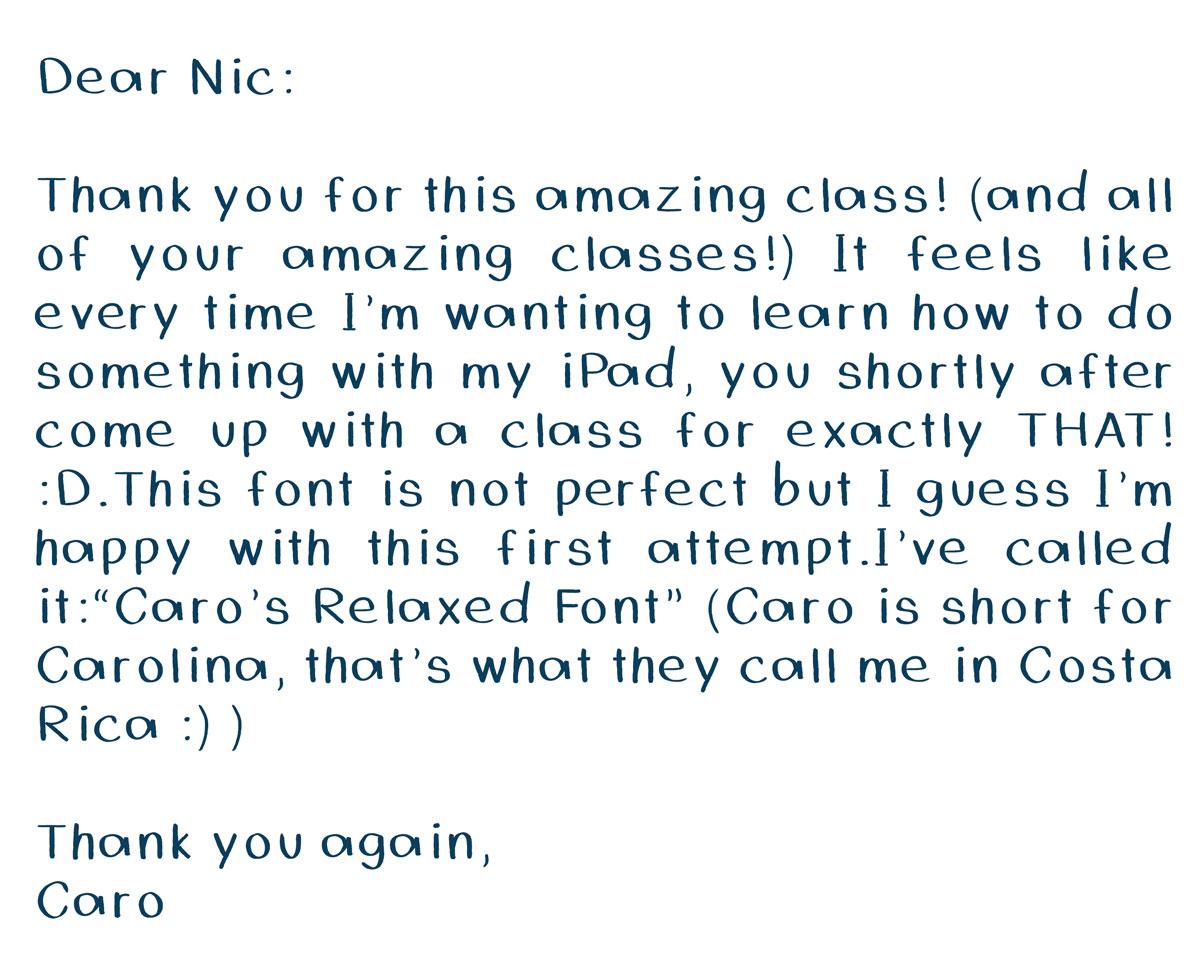 Caro's Relaxed Font - image 1 - student project