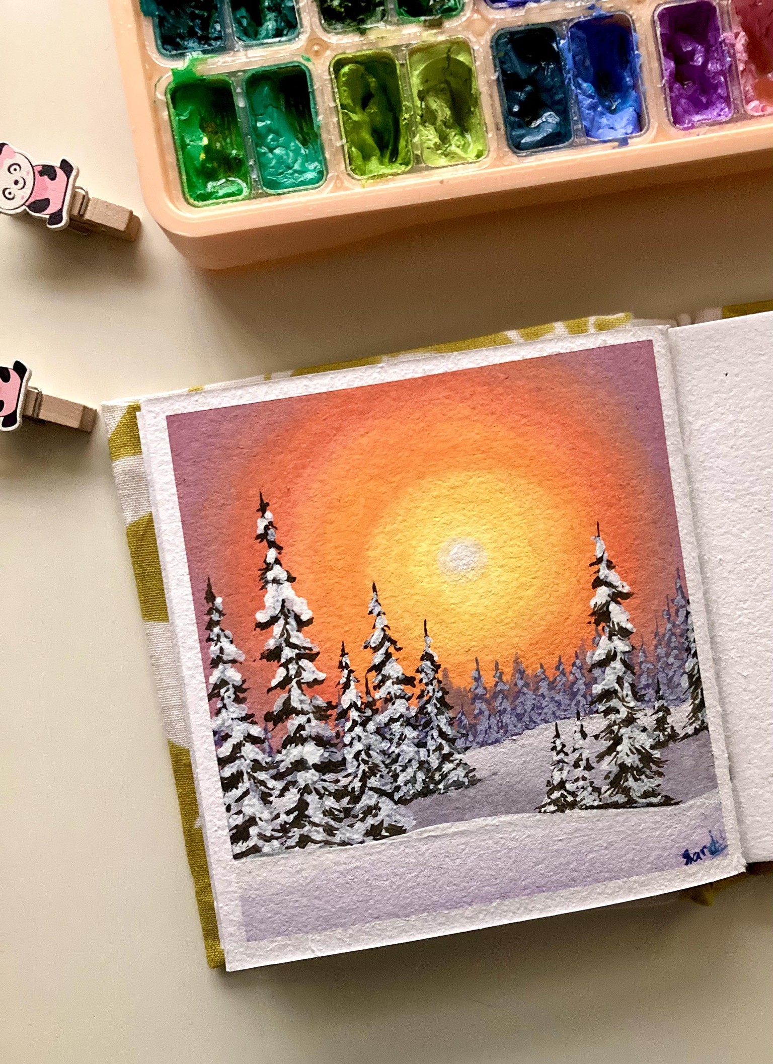 Gouache winter art - image 7 - student project