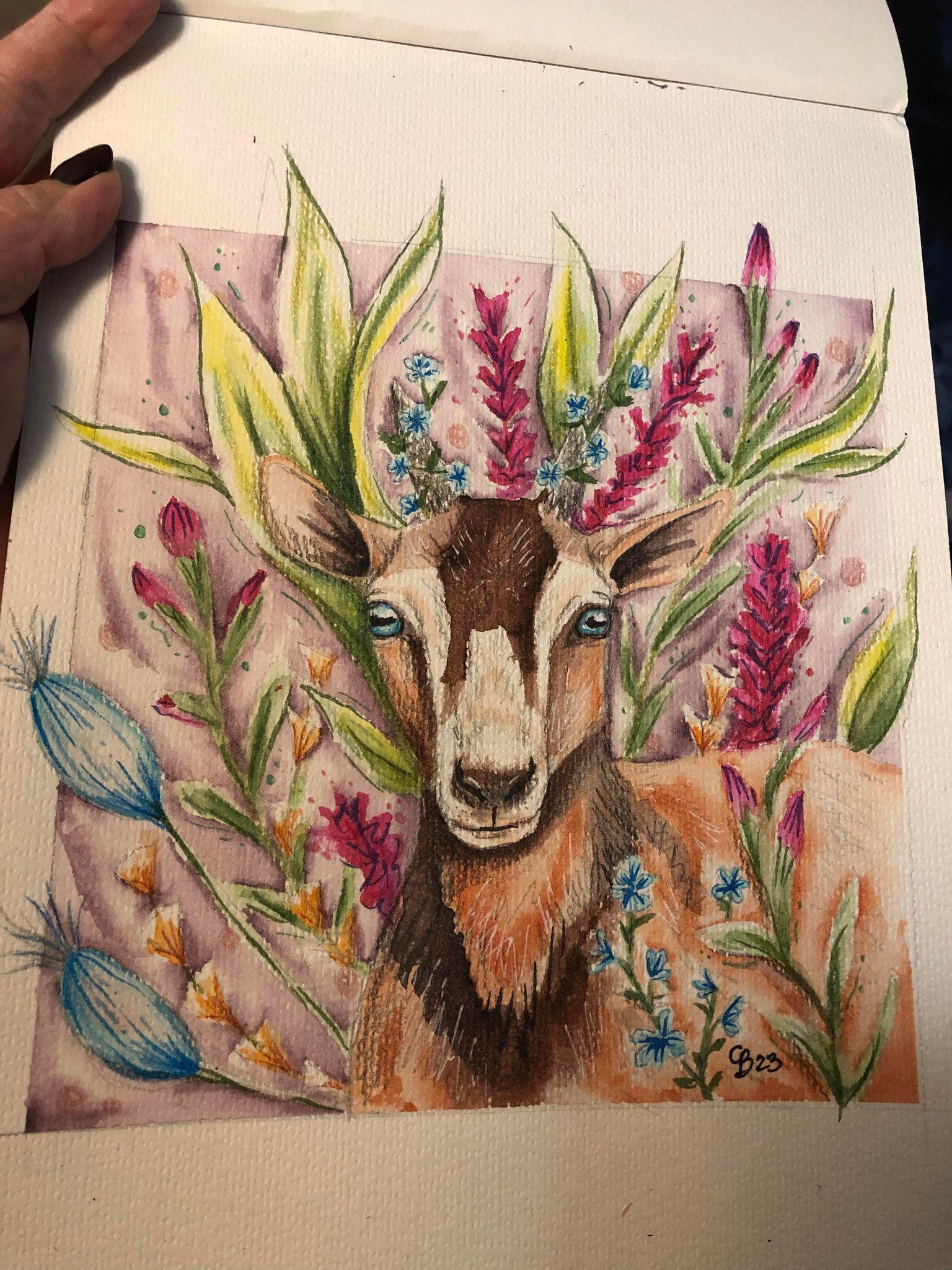 Goat & Florals - image 1 - student project