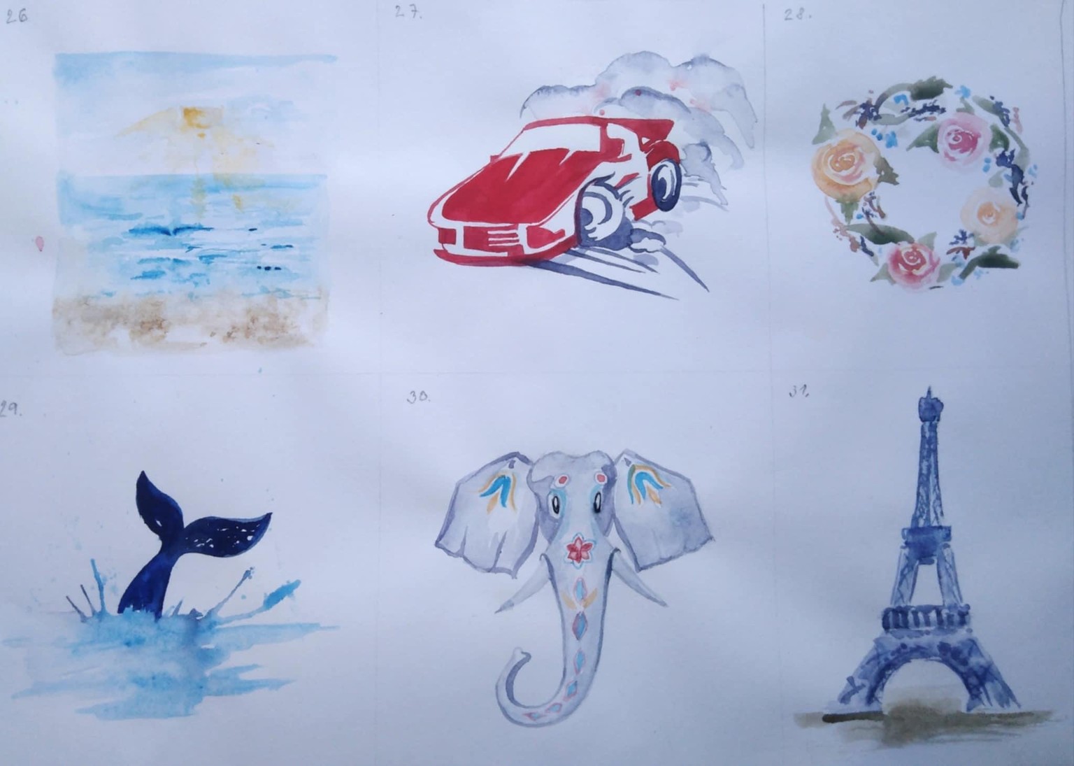 31denní výzva v malování akvarelem. Mám už všechny dny#TopWatercolorStudent2025 - image 2 - student project