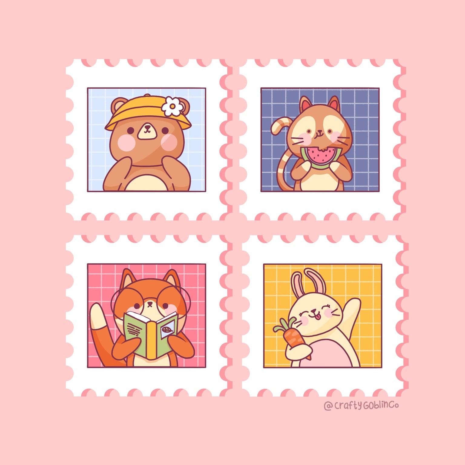 Cute & Colorful Animal Stamps - image 2 - student project