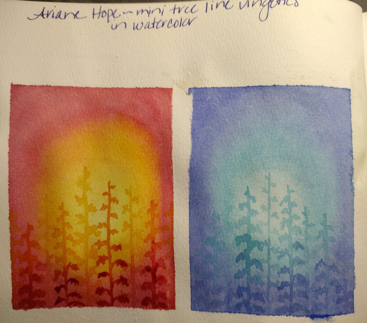 Mini tree vignettes on crap paper - image 1 - student project