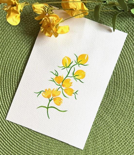 Simple Watercolor Flowers: 1 Brush, 3 Colors, 5 Designs - image 1 - student project