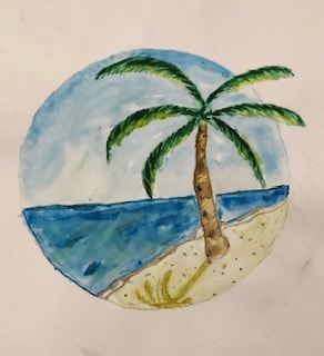 Watercolor Tropical Beach - image 1 - student project