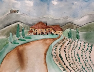 water color tuscan villa - image 1 - student project