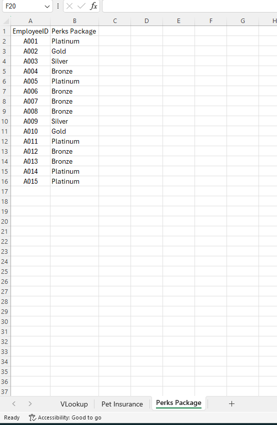 VLookup for Benefits Department - image 4 - student project