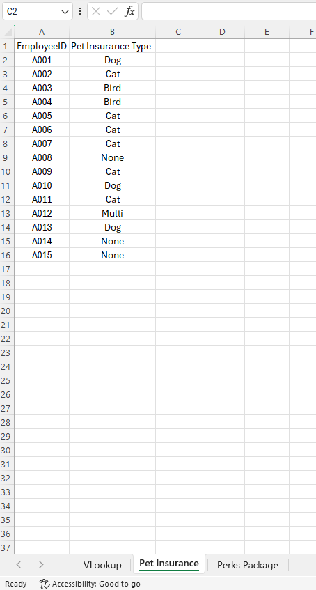 VLookup for Benefits Department - image 3 - student project