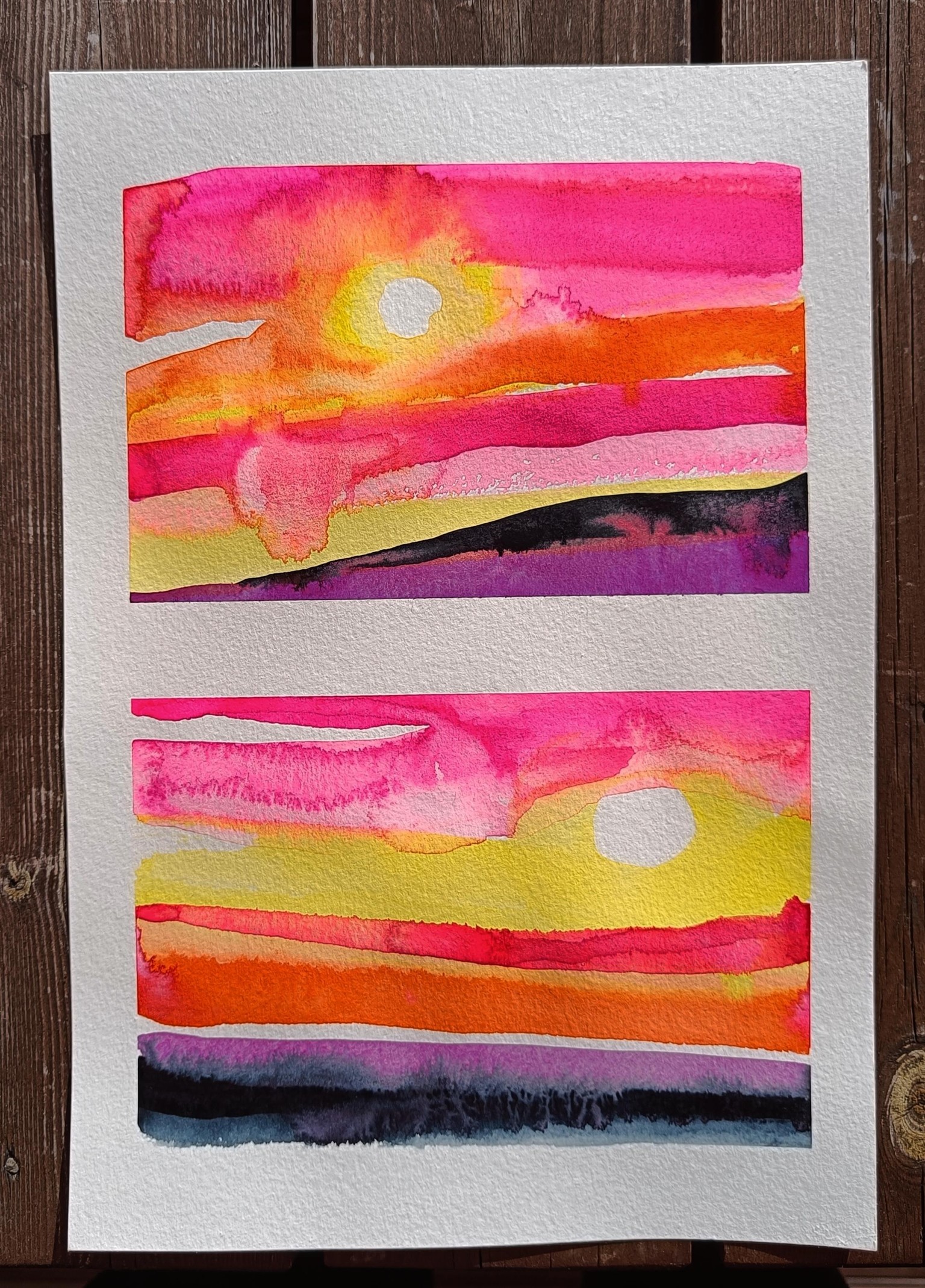 Watercolour sunsets - image 4 - student project