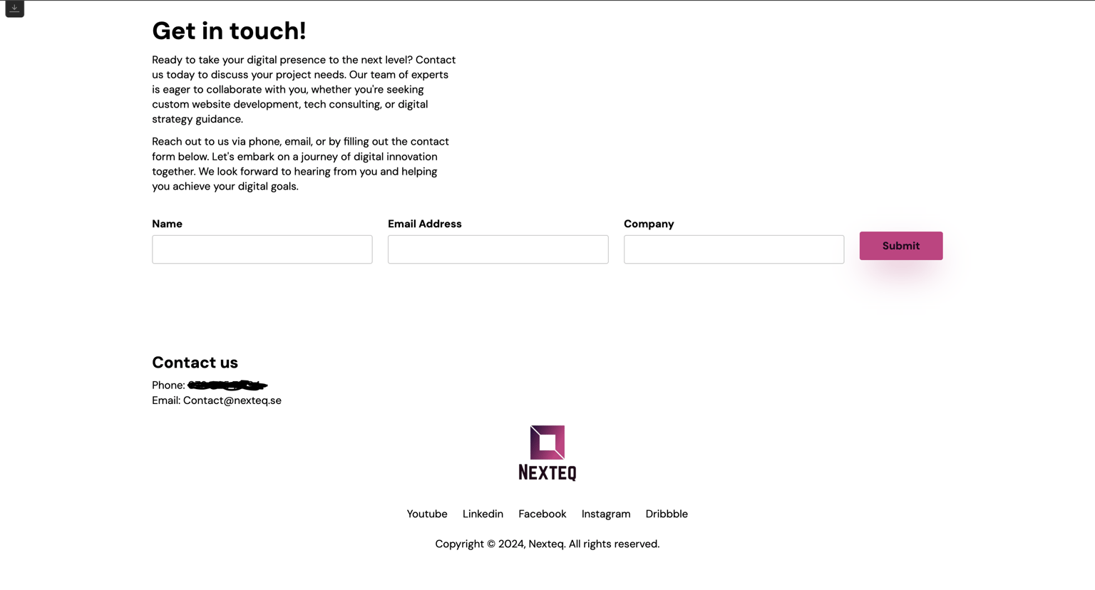 Home Page For a Company Called Nexteq - image 4 - student project