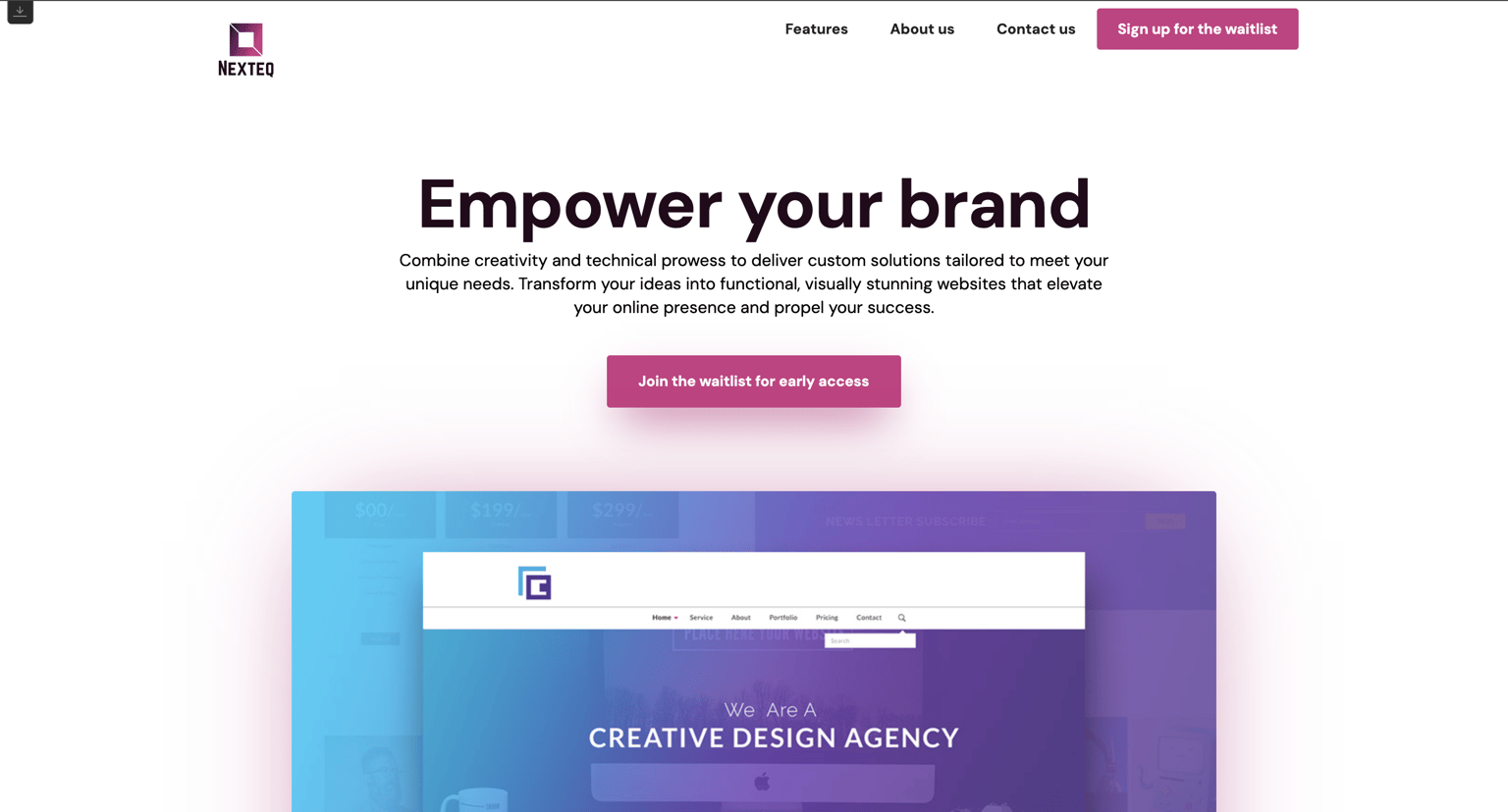 Home Page For a Company Called Nexteq - image 1 - student project