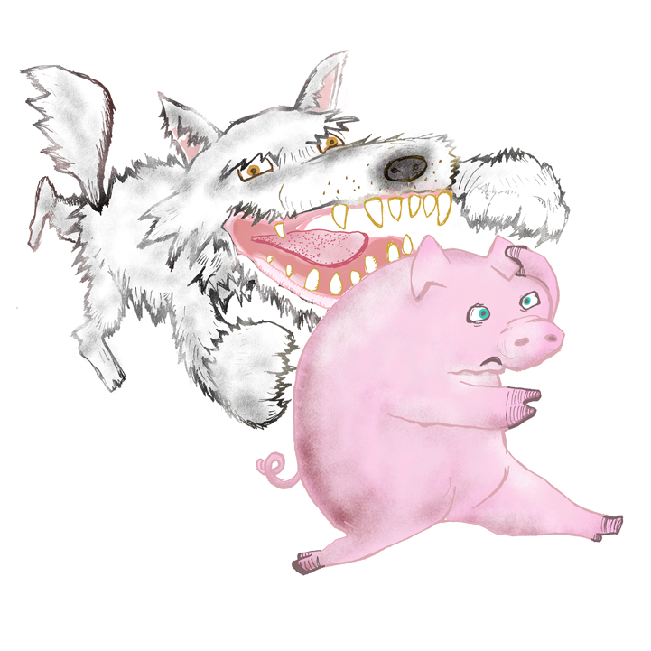 Big Bad Wolf chasing a little pig - image 4 - student project
