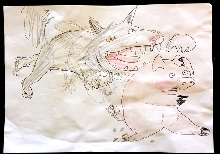 Big Bad Wolf chasing a little pig - image 1 - student project