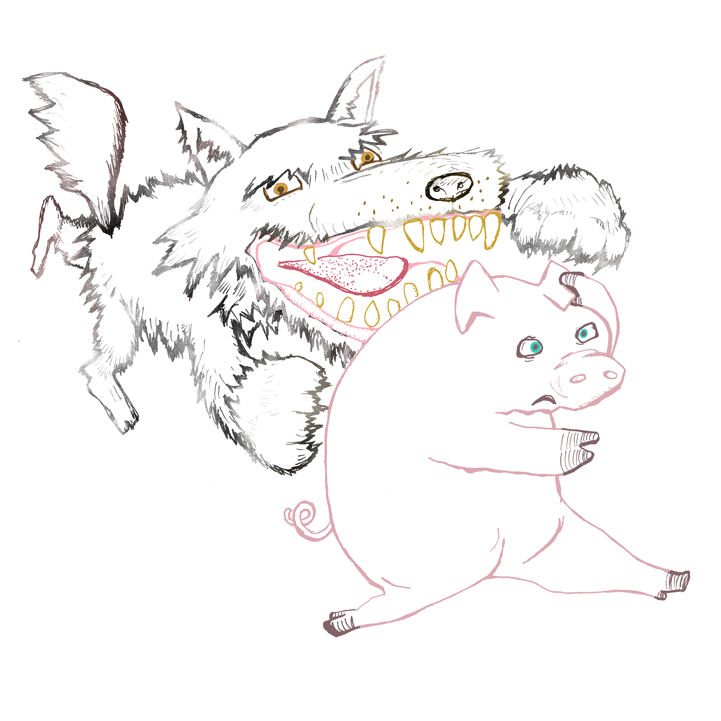 Big Bad Wolf chasing a little pig - image 3 - student project