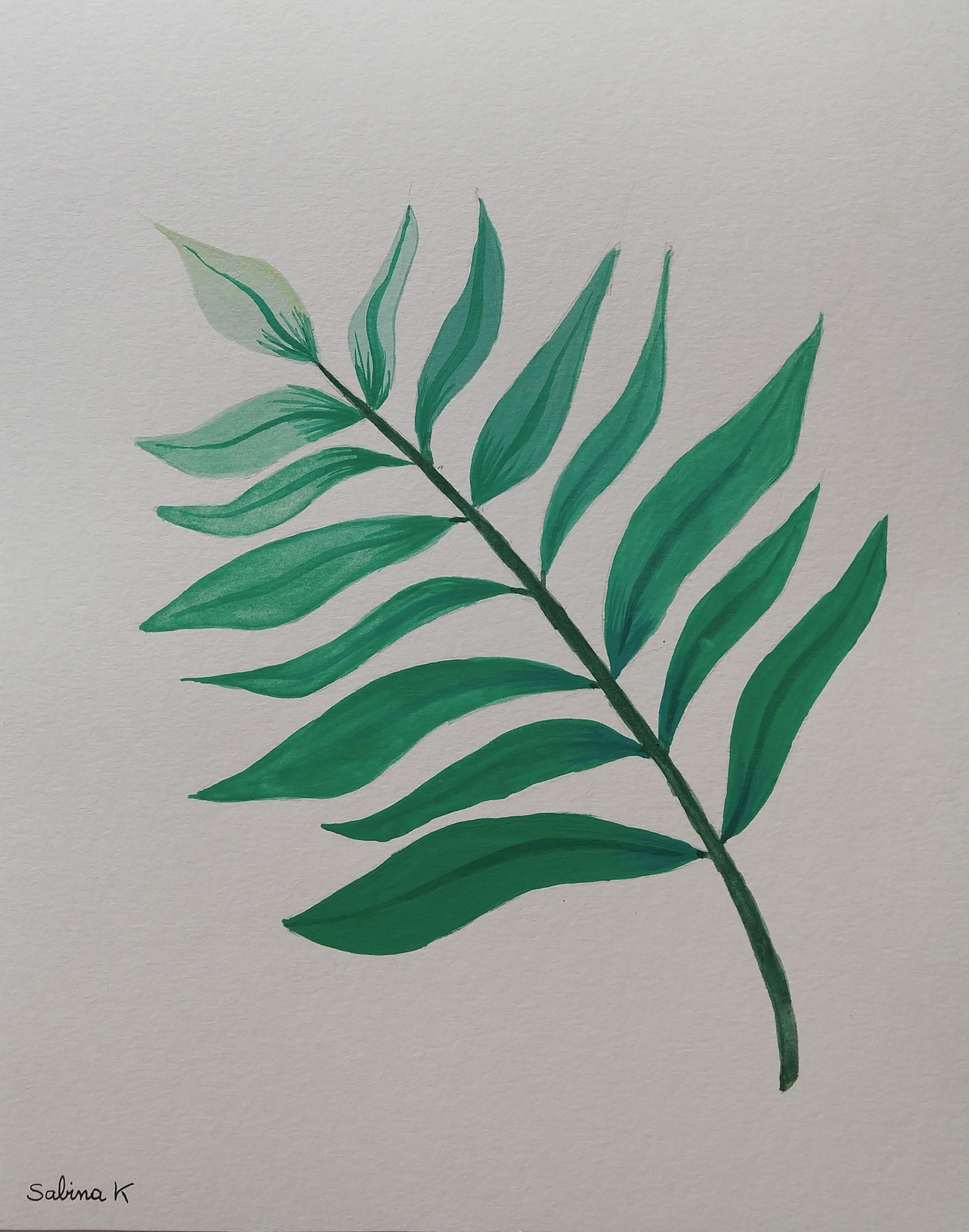 Tropical Leaves in Gouache - image 1 - student project