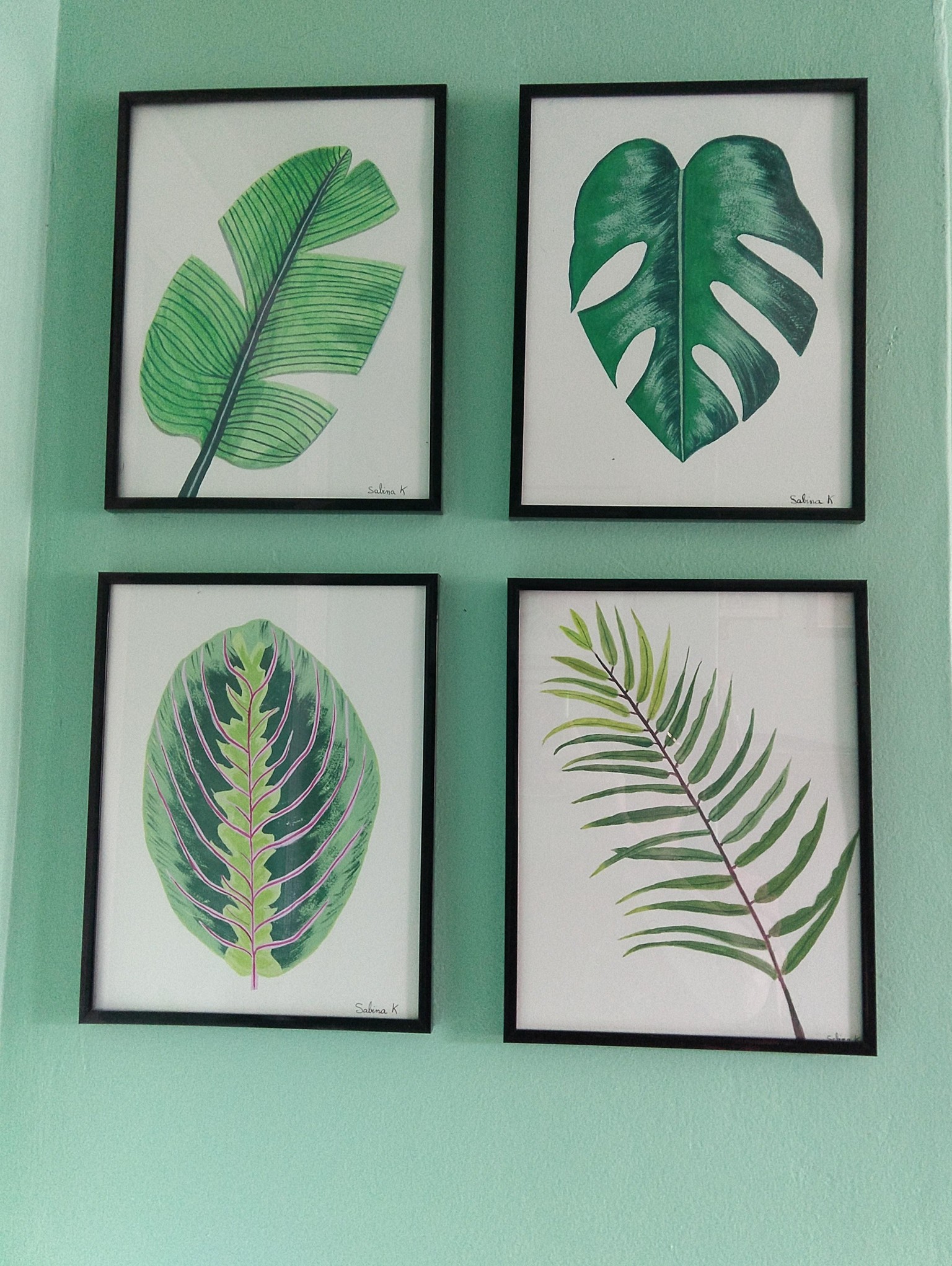 Tropical Leaves in Gouache - image 5 - student project