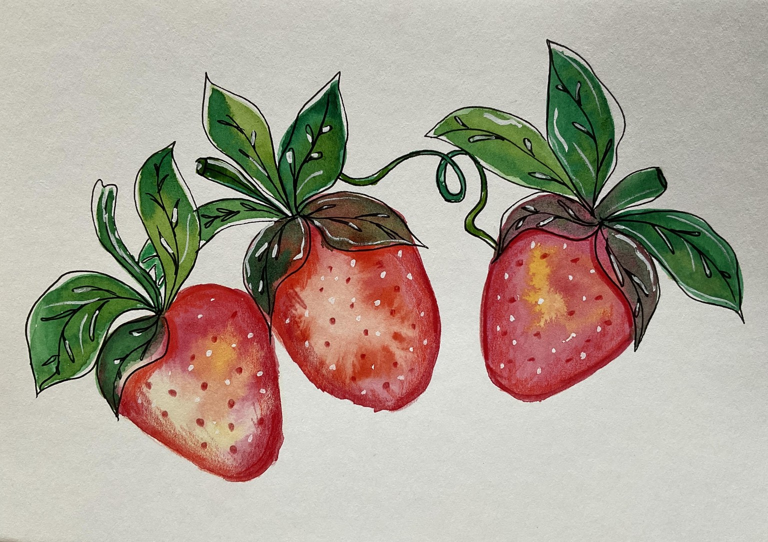 Strawberries in 2 Styles - image 1 - student project