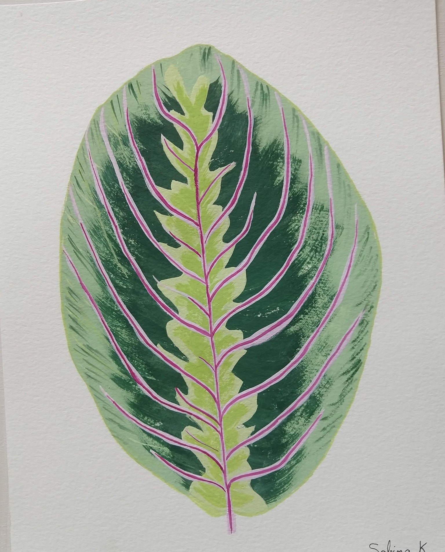 Tropical Leaves in Gouache - image 3 - student project