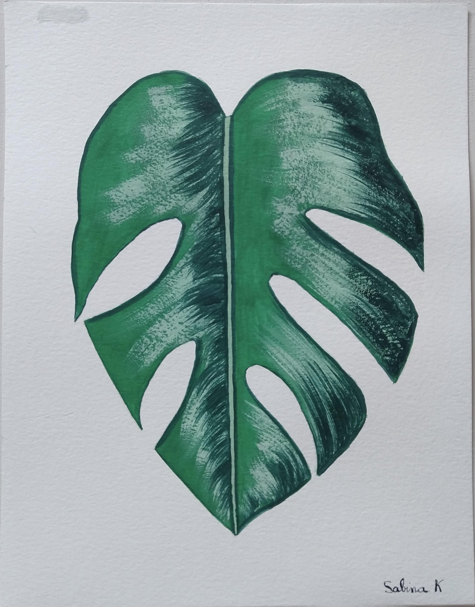 Tropical Leaves in Gouache - image 4 - student project